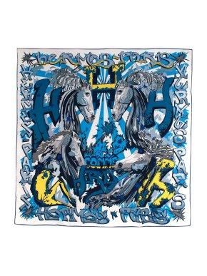 H Comme Hermes Printed Silk Scarf 70