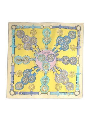 Hermes Guivreries Printed Silk Scarf 90