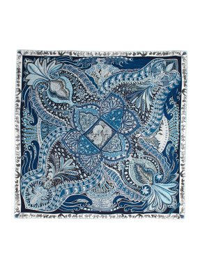 Hermes Le Jardin de la Maharani Printed Silk Scarf 90