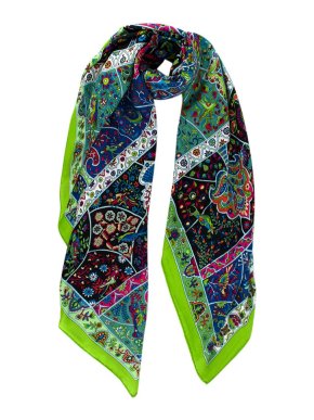 Hermes Au Pays des Oiseaux-Fleurs Cashmere & Silk Scarf 140