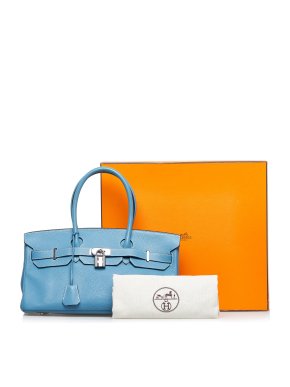 Hermes Blue Jean Clemence Shoulder JPG Birkin 42 PHW