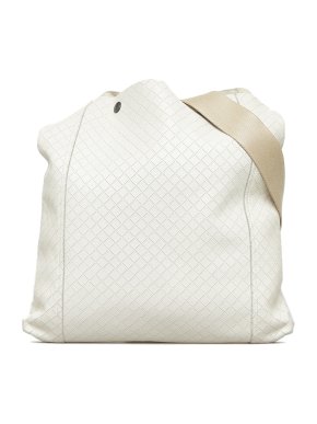 Bottega Veneta Intrecciomirage White Leather Crossbody Bag
