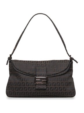 Fendi Zucchino Double Flap Baguette Bag