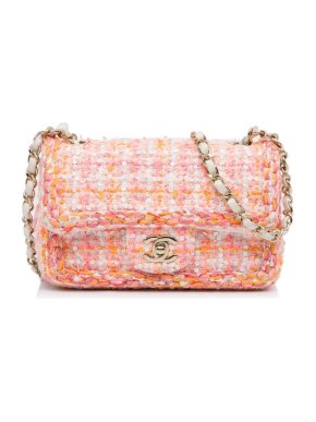 Chanel Mini Classic Embellished Tweed Flap Bag