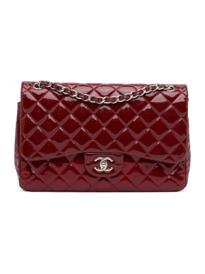 Chanel Patent Quilted Jumbo Double Flap Bag
