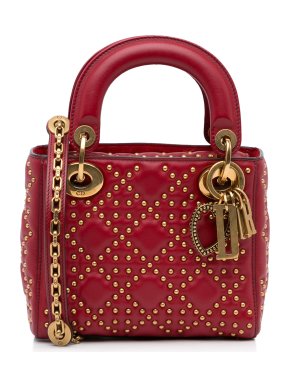 Studded Lambskin Cannage Mini Lady Dior Bag