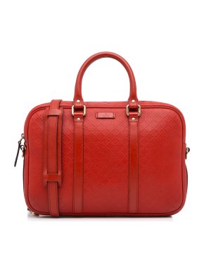 Gucci Diamante Red Leather Briefcase Bag