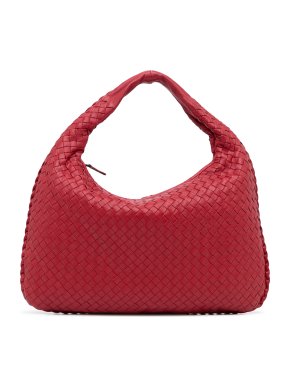 Bottega Veneta Red Nappa Intrecciato Hobo Bag