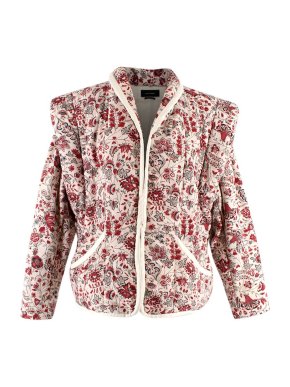 Isabel Marant Anissaya Convertible Quilted Floral Print Cotton Jacket