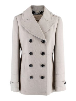 Burberry Brit Grey Ribbed Wool Double Breasted Jacket