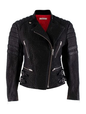 Celine Black Textured Lambskin Biker Jacket