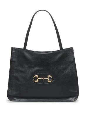 Gucci Medium Horsebit 1955 Black Leather Tote Bag