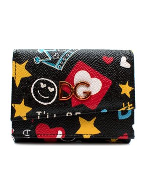 Dolce & Gabbana Graffiti Printed Trifold Compact Wallet