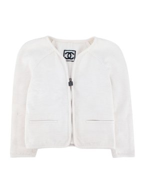 Chanel Camellia CC Cotton Jacquard Cropped Jacket