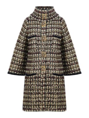 Chanel Paris-Byzance Cropped Sleeve Metallic Tweed Coat