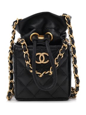 Chanel Calfskin Quilted Mini CC Drawstring Bucket Bag