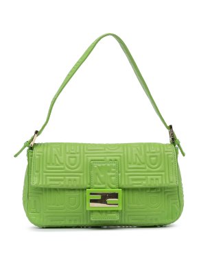 Fendi Logo Embossed Baguette Bag