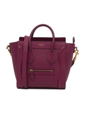 Celine Nano Luggage Drummed Calfskin Tote Bag