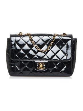 Chanel Patent Quilted Small Border Flap Bag
