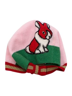 Gucci Rabbit Intarsia Wool Knit Bonnet