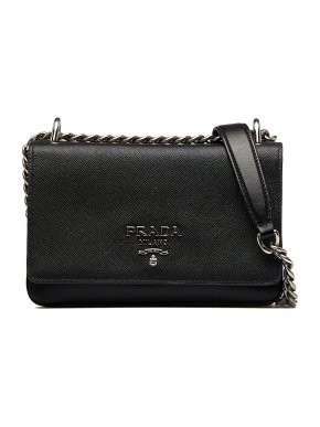 Prada Saffiano and City Calf Chain Crossbody Bag