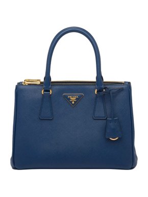 Prada Blue Saffiano Lux Medium Galleria Tote Bag