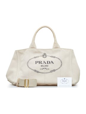 Prada Canapa Logo Canvas Tote Bag