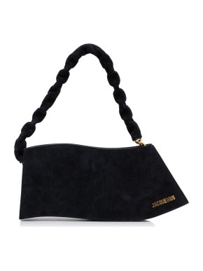 Jacquemus La Vague Black Suede Shoulder Bag
