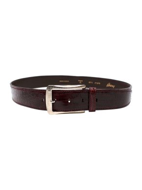 Brioni Burgundy Crocodile Leather Belt - Size 90