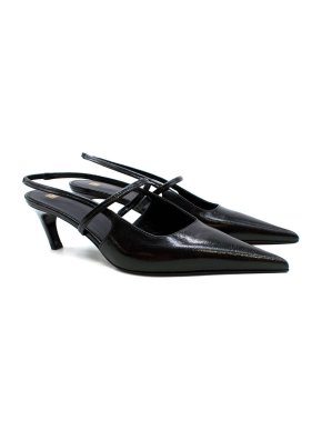 Toteme The Sharp 50 patent-leather slingback pumps