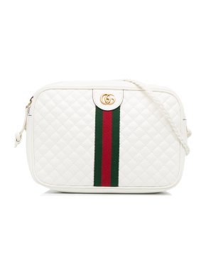 Gucci Small Leather Web Trapuntata Crossbody Bag
