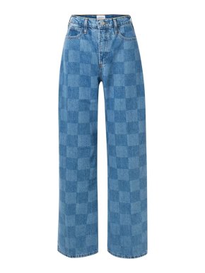 Frame Le High n Tight Checked Wide Leg Jeans
