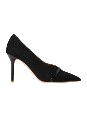 Malone Souliers Constance 85 Leather Trimmed Suede Pumps