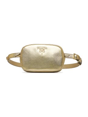 Prada Gold Saffiano Belt Bag