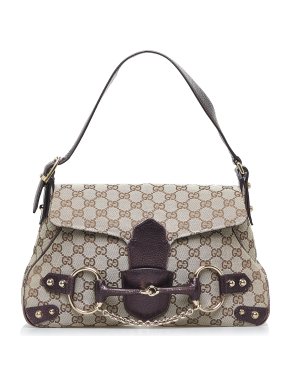 Gucci GG Canvas Horsebit Shoulder Bag