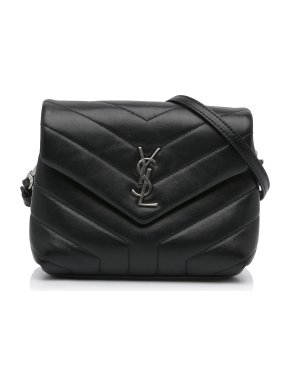 Saint Laurent Toy Loulou Chevron Crossbody Bag