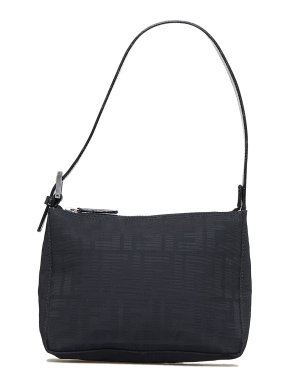 Fendi Zucca Black Canvas Shoulder Bag