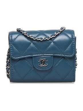 Chanel Lambskin Quilted COmpact Wallet On Chain