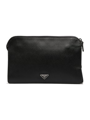 Prada Black Saffiano Clutch Bag