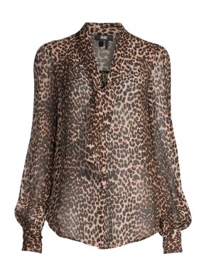 Paige Cleobelle Leopard Printed Silk Blouse