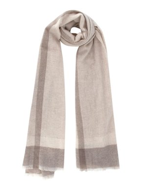 Gobi Large Check Organic Cashmere Scarf