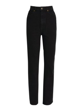 Khaite Danielle Black Straight Leg Jeans