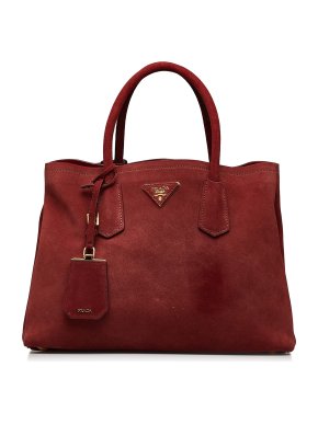 Prada Scamosciato Cuir Double Tote Bag