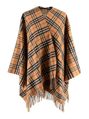 Burberry Vintage Check Cashmere Wool Poncho