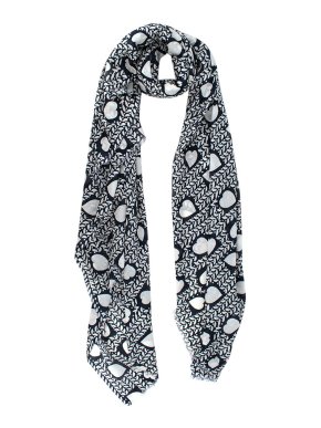 Stella McCartney Heart Printed Navy Cotton Scarf