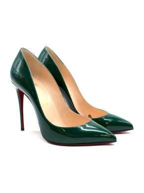 Christian Louboutin Pigalle Follies 100 Green Patent Leather Pumps