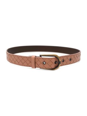 Bottega Veneta Leather Intrecciato Belt