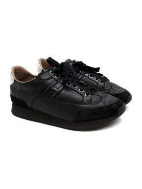 Hermes Black Leather Quick Sneakers
