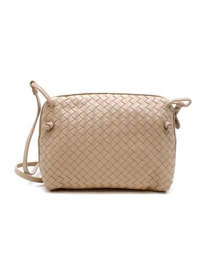 Bottega Veneta Nodini Beige Intrecciato Crossbody Bag