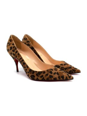 Christian Louboutin Suede Leopard-print Pumps